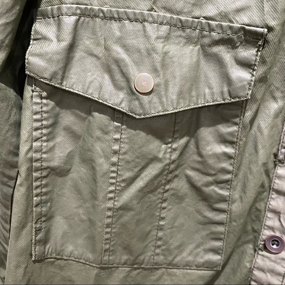 Anthropologie Hei Hei Coated Green Swing Jacket Size Small - Picture 3 of 8